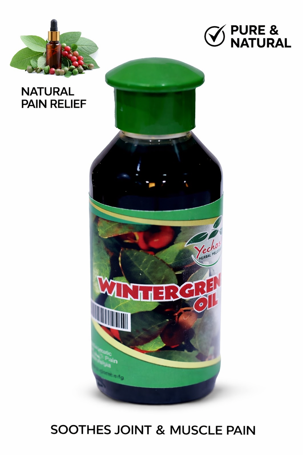 Yechoos Herbals Wintergreen Oil – Natural Oil for Joint & Muscle Pain Relief